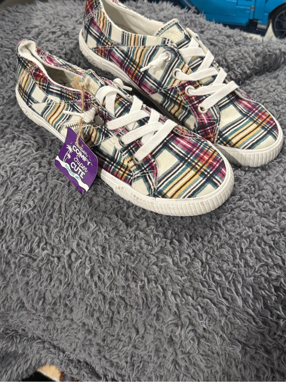 Blowfish Plaid Canvas Sneakers in Multi-Color